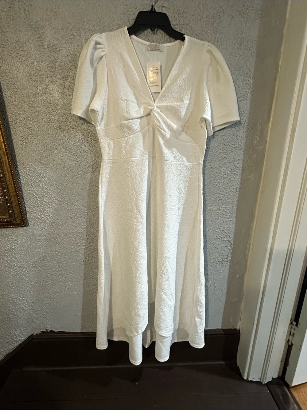 Elegant White Twist-Front High-Low Dress